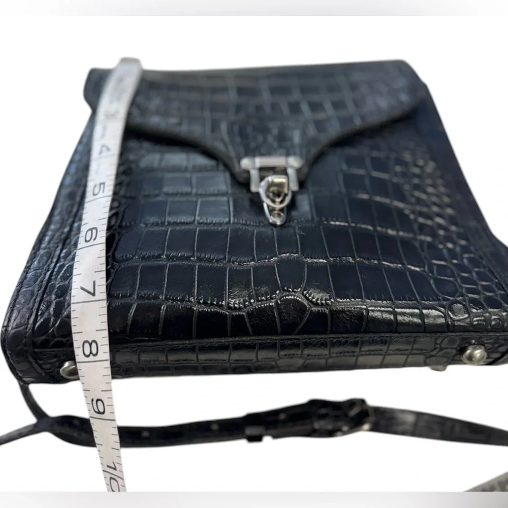 Patricia Nash - Croc Embossed Ashmore Crossbody Black Satchel